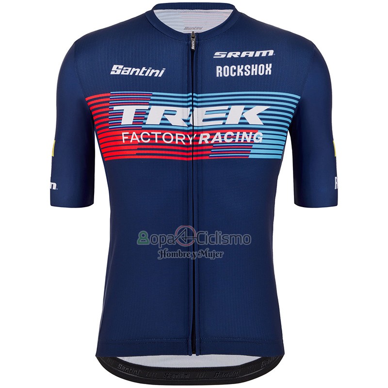 Trek Factory Racing Ropa Ciclismo Culotte Corto 2023 Hombre Mangas Cortas Azul